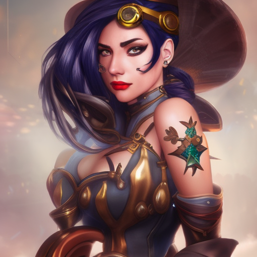 Steampunk portrait of Leona from League of Legends, Highly Detailed, Intricate, Artstation, Beautiful, Digital Painting, Sharp Focus, Concept Art, Elegant