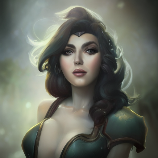 Alluring matte portrait of a beautiful Cassiopeia from League of Legends in the style of Stefan Kostic, 8k, High Definition, Highly Detailed, Intricate, Half Body, Realistic, Sharp Focus, Fantasy, Elegant