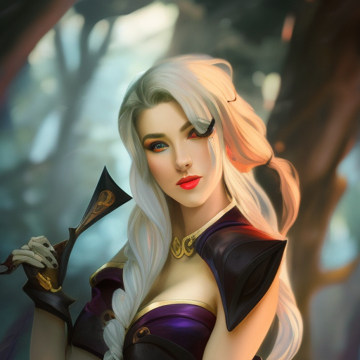 Alluring matte portrait of a beautiful Elise from League of Legends, 8k, Highly Detailed, Intricate, Half Body, Realistic, Sharp Focus, Volumetric Lighting, Fantasy, Elegant by Alphonse Mucha