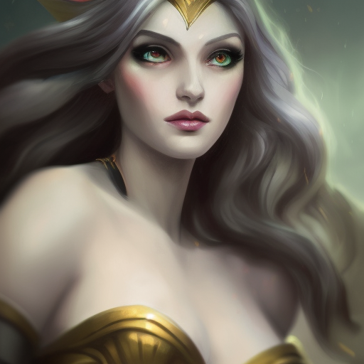 Alluring matte portrait of a beautiful Diana from League of Legends in the style of Stefan Kostic, 8k, High Definition, Highly Detailed, Intricate, Half Body, Realistic, Sharp Focus, Fantasy, Elegant