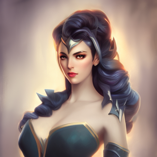 Alluring matte portrait of a beautiful Diana from League of Legends in the style of Stefan Kostic, 8k, High Definition, Highly Detailed, Intricate, Half Body, Realistic, Sharp Focus, Fantasy, Elegant