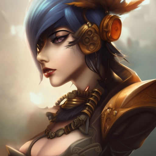 Steampunk portrait of Lyx from League of Legends, Highly Detailed, Intricate, Artstation, Beautiful, Digital Painting, Sharp Focus, Concept Art, Elegant