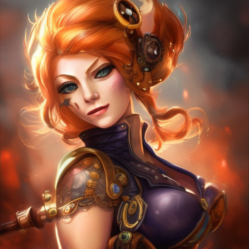 Steampunk portrait of Nami from League of Legends, Highly Detailed, Intricate, Artstation, Beautiful, Digital Painting, Sharp Focus, Concept Art, Elegant
