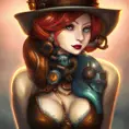 Steampunk portrait of Nami from League of Legends, Highly Detailed, Intricate, Artstation, Beautiful, Digital Painting, Sharp Focus, Concept Art, Elegant