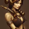 Steampunk portrait of Nidalee from League of Legends, Highly Detailed, Intricate, Artstation, Beautiful, Digital Painting, Sharp Focus, Concept Art, Elegant