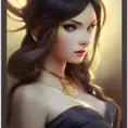 Alluring matte portrait of a beautiful Janna from League of Legends, 8k, Highly Detailed, Intricate, Half Body, Realistic, Sharp Focus, Volumetric Lighting, Fantasy, Elegant by Alphonse Mucha