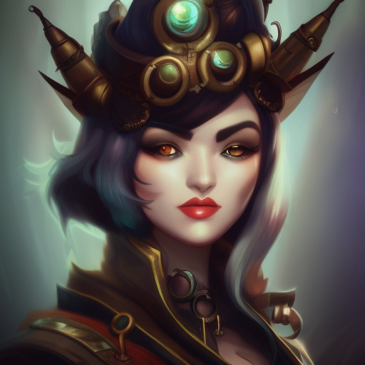 Steampunk portrait of Nilah from League of Legends, Highly Detailed, Intricate, Artstation, Beautiful, Digital Painting, Sharp Focus, Concept Art, Elegant