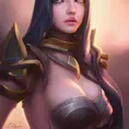 Alluring matte portrait of a beautiful Irelia from League of Legends in the style of Stefan Kostic, 8k, High Definition, Highly Detailed, Intricate, Half Body, Realistic, Sharp Focus, Fantasy, Elegant