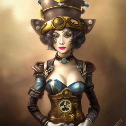 Steampunk portrait of Orianna from League of Legends, Highly Detailed, Intricate, Artstation, Beautiful, Digital Painting, Sharp Focus, Concept Art, Elegant