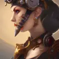 Steampunk portrait of Quinn from League of Legends, Highly Detailed, Intricate, Artstation, Beautiful, Digital Painting, Sharp Focus, Concept Art, Elegant
