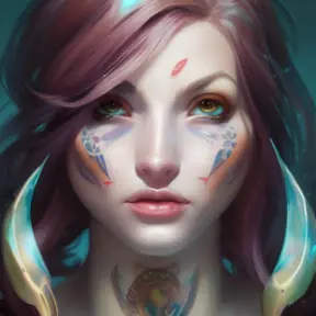 Matte portrait of Elise from League of Legends with tattoos, 8k, Highly Detailed, Powerful, Alluring, Artstation, Magical, Digital Painting, Photo Realistic, Sharp Focus, Volumetric Lighting, Concept Art by Stanley Artgerm Lau, Alphonse Mucha, Greg Rutkowski