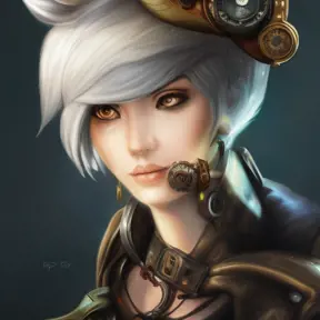 Steampunk portrait of Riven from League of Legends, Highly Detailed, Intricate, Artstation, Beautiful, Digital Painting, Sharp Focus, Concept Art, Elegant