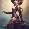 Steampunk portrait of Samira from League of Legends, Highly Detailed, Intricate, Artstation, Beautiful, Digital Painting, Sharp Focus, Concept Art, Elegant