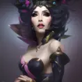 Alluring matte portrait of a beautiful Leblanc from League of Legends, 8k, Highly Detailed, Intricate, Half Body, Realistic, Sharp Focus, Volumetric Lighting, Fantasy, Elegant by Alphonse Mucha