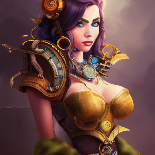 Steampunk portrait of Senna from League of Legends, Highly Detailed, Intricate, Artstation, Beautiful, Digital Painting, Sharp Focus, Concept Art, Elegant