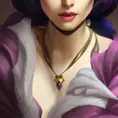 Alluring matte portrait of a beautiful Leblanc from League of Legends, 8k, Highly Detailed, Intricate, Half Body, Realistic, Sharp Focus, Volumetric Lighting, Fantasy, Elegant by Alphonse Mucha