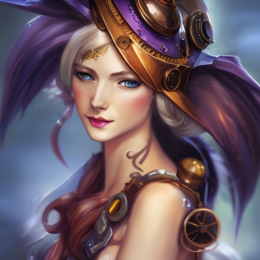 Steampunk portrait of Seraphine from League of Legends, Highly Detailed, Intricate, Artstation, Beautiful, Digital Painting, Sharp Focus, Concept Art, Elegant