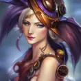 Steampunk portrait of Seraphine from League of Legends, Highly Detailed, Intricate, Artstation, Beautiful, Digital Painting, Sharp Focus, Concept Art, Elegant