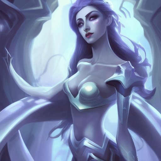 Alluring matte portrait of a beautiful Lissandra from League of Legends, 8k, Highly Detailed, Intricate, Half Body, Realistic, Sharp Focus, Volumetric Lighting, Fantasy, Elegant by Alphonse Mucha