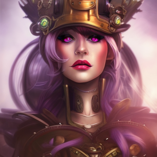 Steampunk portrait of Syndra from League of Legends, Highly Detailed, Intricate, Artstation, Beautiful, Digital Painting, Sharp Focus, Concept Art, Elegant