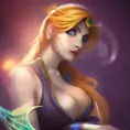 Alluring matte portrait of a beautiful Nami from League of Legends, 8k, Highly Detailed, Intricate, Half Body, Realistic, Sharp Focus, Volumetric Lighting, Fantasy, Elegant by Alphonse Mucha