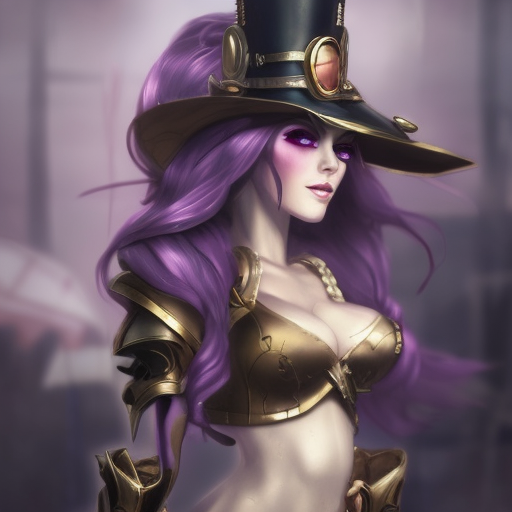Steampunk portrait of Syndra from League of Legends, Highly Detailed, Intricate, Artstation, Beautiful, Digital Painting, Sharp Focus, Concept Art, Elegant