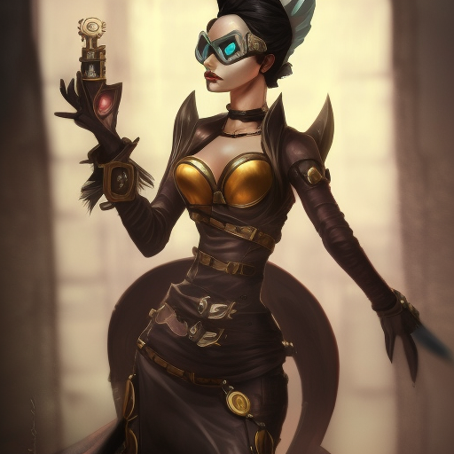 Steampunk portrait of Vayne from League of Legends, Highly Detailed, Intricate, Artstation, Beautiful, Digital Painting, Sharp Focus, Concept Art, Elegant