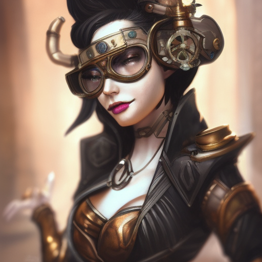 Steampunk portrait of Vayne from League of Legends, Highly Detailed, Intricate, Artstation, Beautiful, Digital Painting, Sharp Focus, Concept Art, Elegant