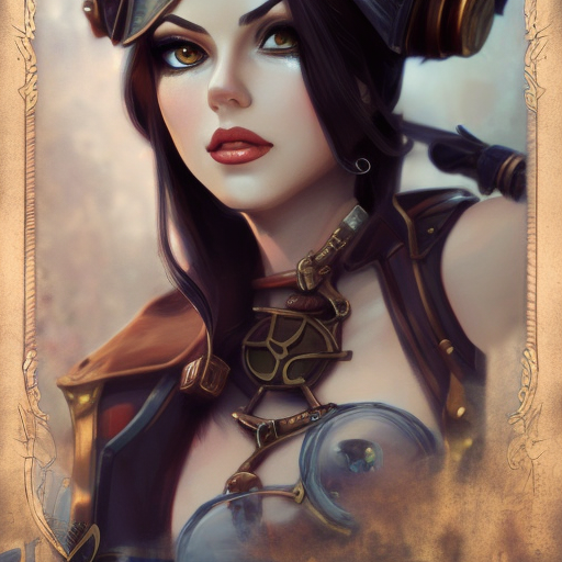 Steampunk portrait of Vex from League of Legends, Highly Detailed, Intricate, Artstation, Beautiful, Digital Painting, Sharp Focus, Concept Art, Elegant