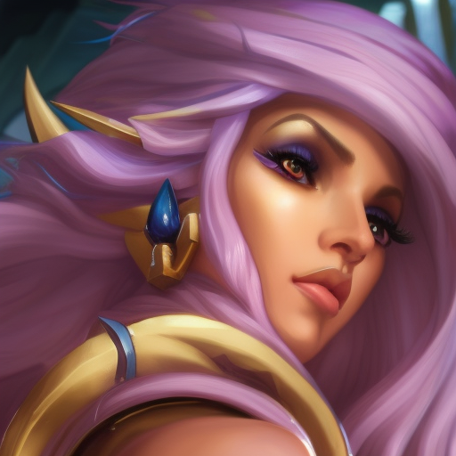 Alluring matte portrait of a beautiful Qiyana from League of Legends, 8k, Highly Detailed, Intricate, Half Body, Realistic, Sharp Focus, Volumetric Lighting, Fantasy, Elegant by Alphonse Mucha