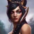 Alluring matte portrait of a beautiful Nidalee from League of Legends in the style of Stefan Kostic, 8k, High Definition, Highly Detailed, Intricate, Half Body, Realistic, Sharp Focus, Fantasy, Elegant