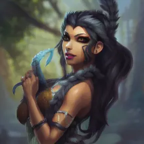 Alluring matte portrait of a beautiful Nidalee from League of Legends in the style of Stefan Kostic, 8k, High Definition, Highly Detailed, Intricate, Half Body, Realistic, Sharp Focus, Fantasy, Elegant