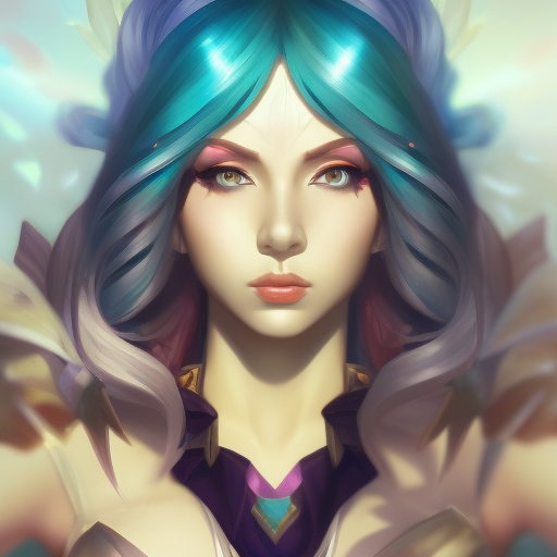 Alluring matte portrait of a beautiful Quinn from League of Legends, 8k, Highly Detailed, Intricate, Half Body, Realistic, Sharp Focus, Volumetric Lighting, Fantasy, Elegant by Alphonse Mucha