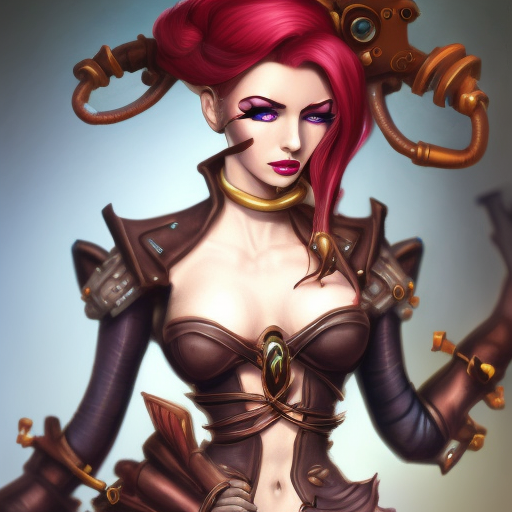 Steampunk portrait of Zyra from League of Legends, Highly Detailed, Intricate, Artstation, Beautiful, Digital Painting, Sharp Focus, Concept Art, Elegant