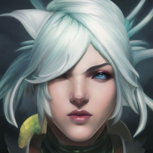 Alluring matte portrait of a beautiful Riven from League of Legends, 8k, Highly Detailed, Intricate, Half Body, Realistic, Sharp Focus, Volumetric Lighting, Fantasy, Elegant by Alphonse Mucha