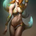 Matte portrait of Nami from League of Legends with tattoos, 8k, Highly Detailed, Powerful, Alluring, Artstation, Magical, Digital Painting, Photo Realistic, Sharp Focus, Volumetric Lighting, Concept Art by Stanley Artgerm Lau, Alphonse Mucha, Greg Rutkowski