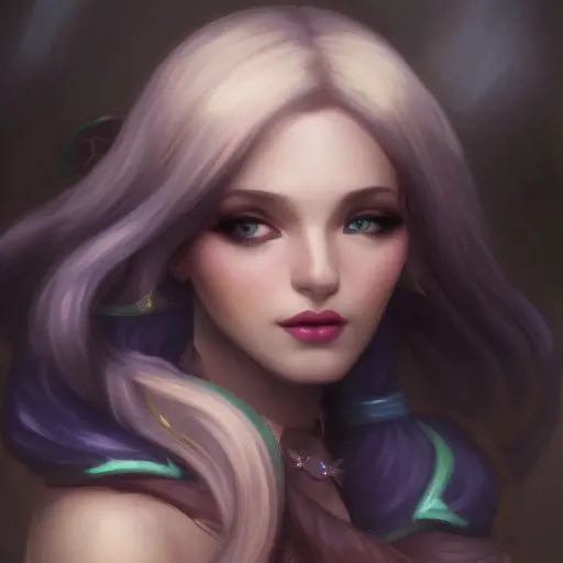 Alluring matte portrait of a beautiful Seraphine from League of Legends, 8k, Highly Detailed, Intricate, Half Body, Realistic, Sharp Focus, Volumetric Lighting, Fantasy, Elegant by Alphonse Mucha