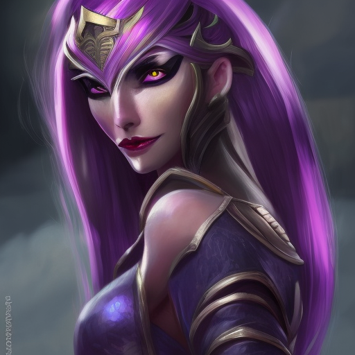 Alluring matte portrait of a beautiful Syndra from League of Legends in the style of Stefan Kostic, 8k, High Definition, Highly Detailed, Intricate, Half Body, Realistic, Sharp Focus, Fantasy, Elegant