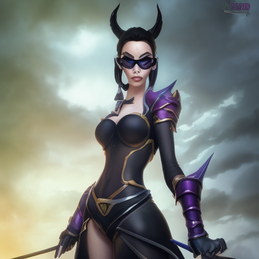 Alluring matte portrait of a beautiful Vayne from League of Legends in the style of Stefan Kostic, 8k, High Definition, Highly Detailed, Intricate, Half Body, Realistic, Sharp Focus, Fantasy, Elegant