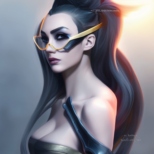 Alluring matte portrait of a beautiful Vayne from League of Legends in the style of Stefan Kostic, 8k, High Definition, Highly Detailed, Intricate, Half Body, Realistic, Sharp Focus, Fantasy, Elegant