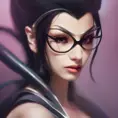 Alluring matte portrait of a beautiful Vayne from League of Legends, 8k, Highly Detailed, Intricate, Half Body, Realistic, Sharp Focus, Volumetric Lighting, Fantasy, Elegant by Alphonse Mucha