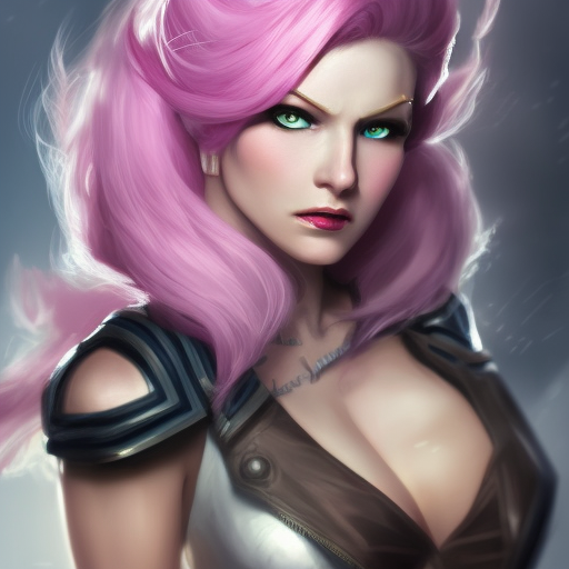 Alluring matte portrait of a beautiful Vi from League of Legends in the style of Stefan Kostic, 8k, High Definition, Highly Detailed, Intricate, Half Body, Realistic, Sharp Focus, Fantasy, Elegant