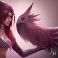 Alluring matte portrait of a beautiful Xayah from League of Legends in the style of Stefan Kostic, 8k, High Definition, Highly Detailed, Intricate, Half Body, Realistic, Sharp Focus, Fantasy, Elegant