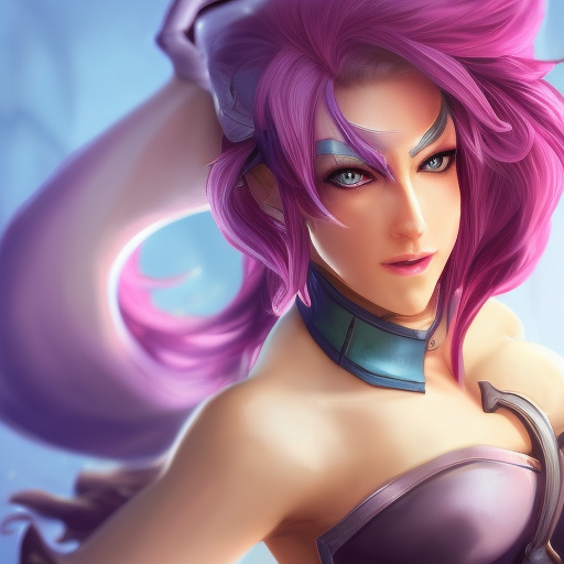 Alluring matte portrait of a beautiful Vi from League of Legends, 8k, Highly Detailed, Intricate, Half Body, Realistic, Sharp Focus, Volumetric Lighting, Fantasy, Elegant by Alphonse Mucha