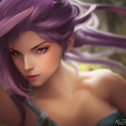 Alluring matte portrait of a beautiful Zeri from League of Legends, 8k, Highly Detailed, Intricate, Half Body, Realistic, Sharp Focus, Volumetric Lighting, Fantasy, Elegant by Alphonse Mucha