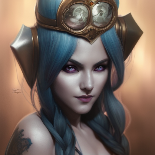 Matte portrait of Syndra from League of Legends with tattoos, 8k, Highly Detailed, Powerful, Alluring, Artstation, Magical, Digital Painting, Photo Realistic, Sharp Focus, Volumetric Lighting, Concept Art by Stanley Artgerm Lau, Alphonse Mucha, Greg Rutkowski