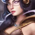 Steampunk portrait of Irelia from League of Legends, Highly Detailed, Intricate, Artstation, Beautiful, Digital Painting, Sharp Focus, Concept Art, Elegant