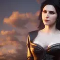 Yennefer from The Witcher 3, 8k, Highly Detailed, Alluring, Photo Realistic, Sharp Focus, Octane Render, Unreal Engine, Volumetric Lighting by Alphonse Mucha