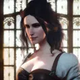 Yennefer from The Witcher 3, 8k, Highly Detailed, Alluring, Photo Realistic, Sharp Focus, Octane Render, Unreal Engine, Volumetric Lighting by Alphonse Mucha