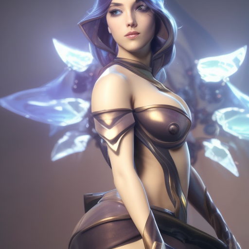 Camille from League of Legends, 8k, Highly Detailed, Alluring, Photo Realistic, Sharp Focus, Octane Render, Unreal Engine, Volumetric Lighting by Alphonse Mucha